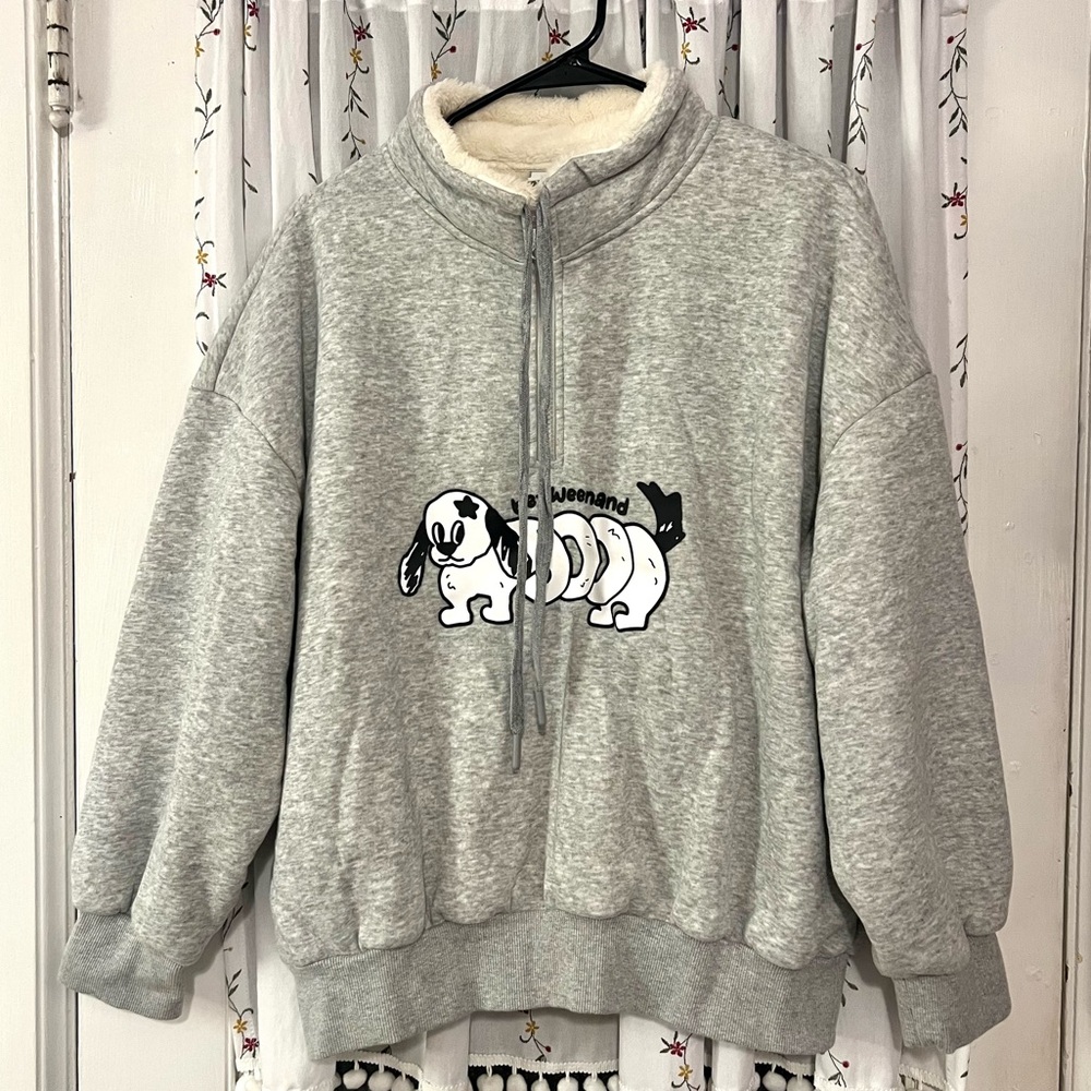 Fleece-lined Grey Sweatshirt